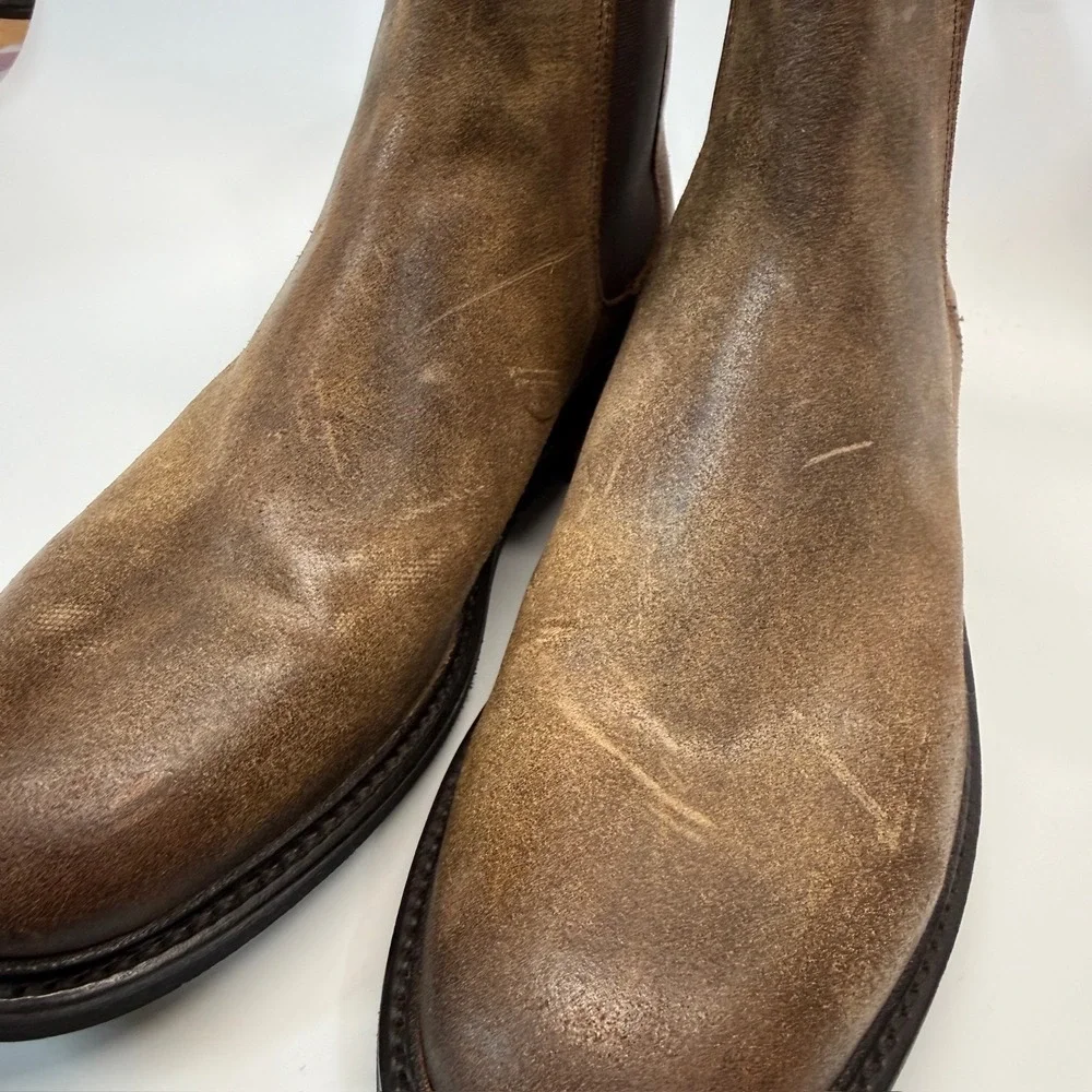 Frye‎ Seth Chelsea Boot Men 9 D Brown Chocolate Patina Classic
